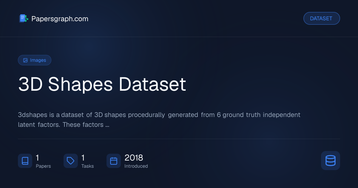 3D Shapes Dataset Dataset - Papersgraph