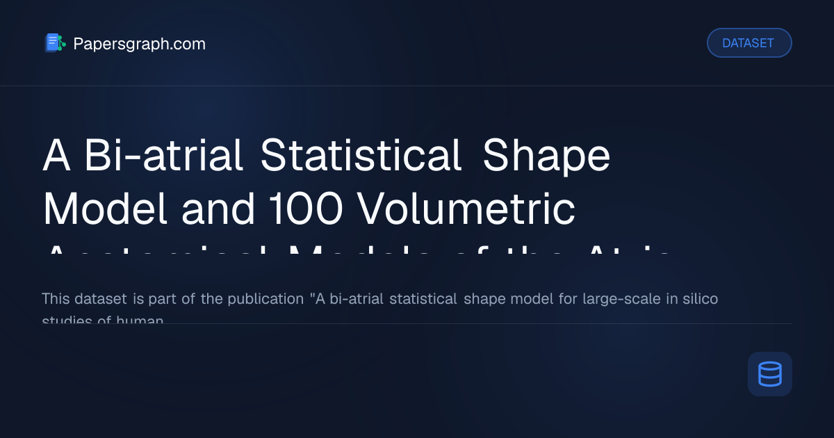 A Bi-atrial Statistical Shape Model a… Dataset - Papersgraph