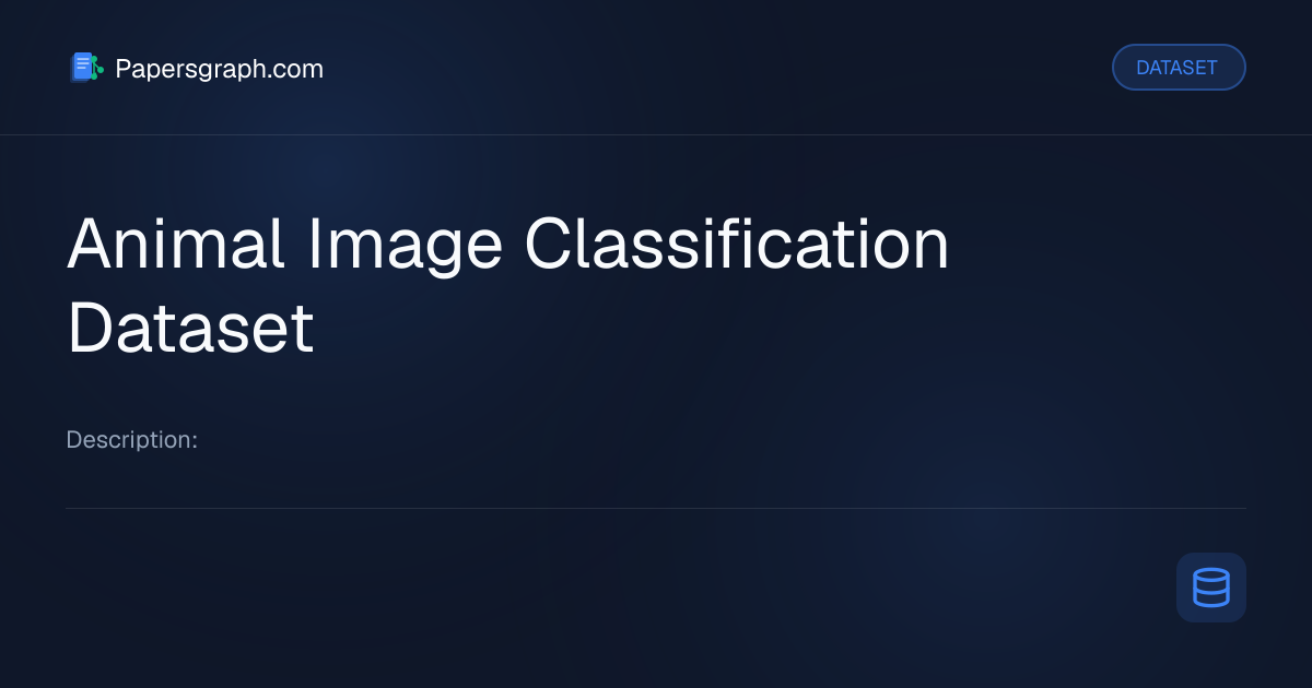 Animal Image Classification Dataset Dataset - Papersgraph
