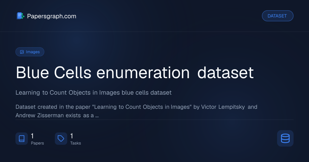Blue Cells enumeration dataset Dataset - Papersgraph