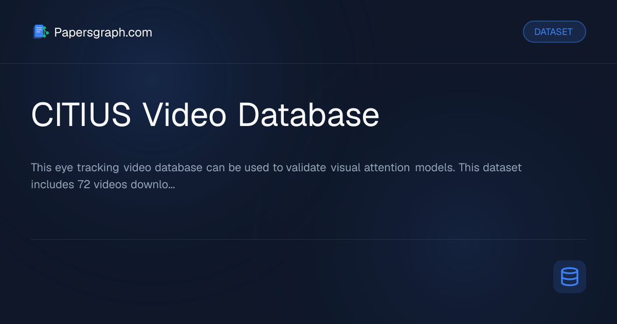 CITIUS Video Database Dataset - Papersgraph