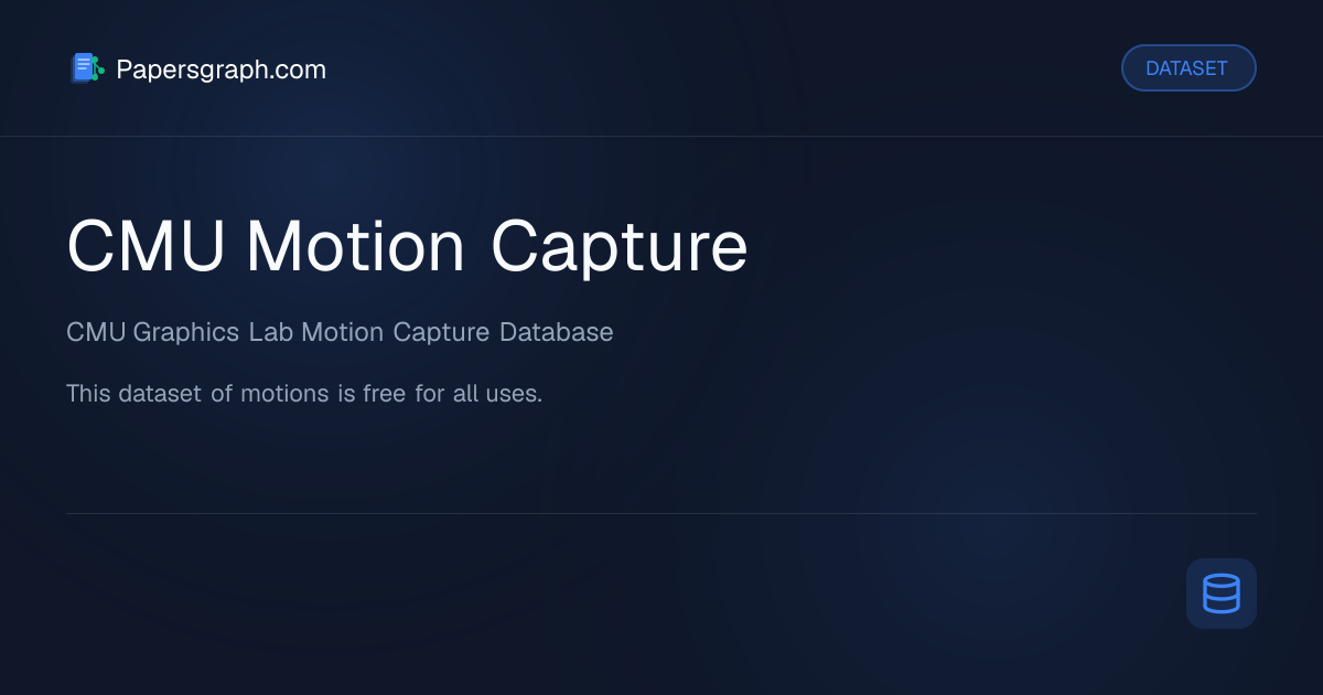 CMU Motion Capture Dataset - Papersgraph