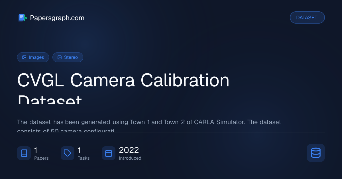 CVGL Camera Calibration Dataset Dataset - Papersgraph
