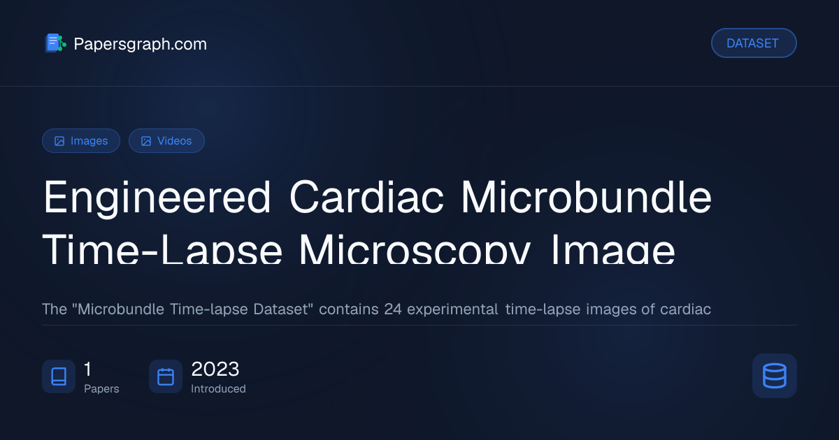Engineered Cardiac Microbundle Time-L… Dataset - Papersgraph