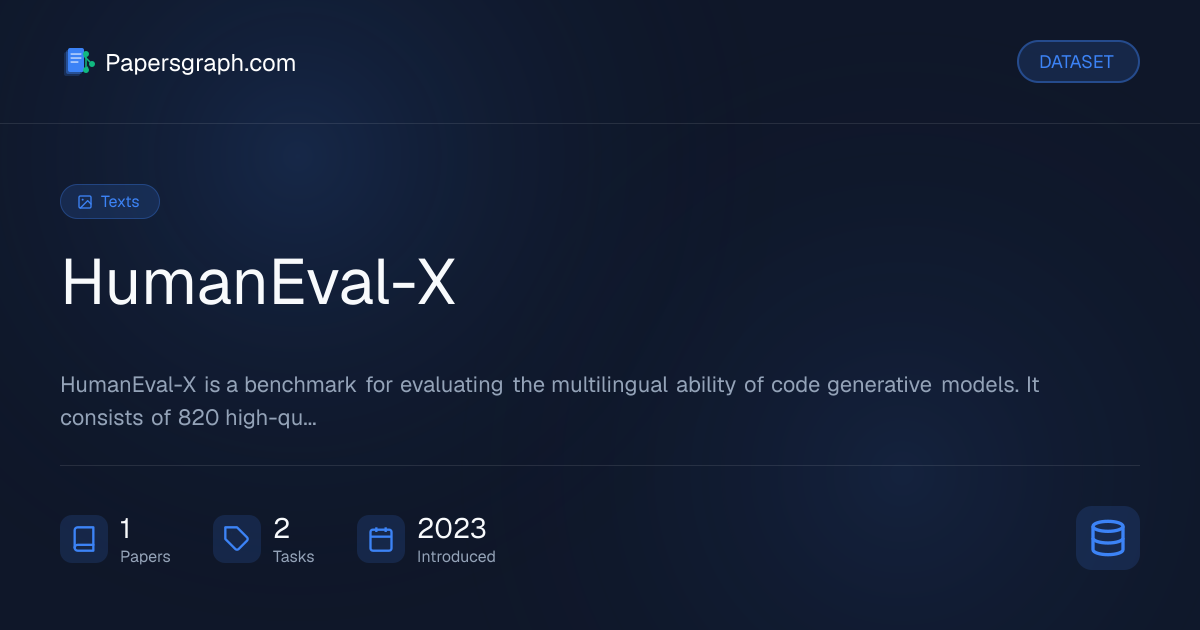 HumanEval-X Dataset - Papersgraph