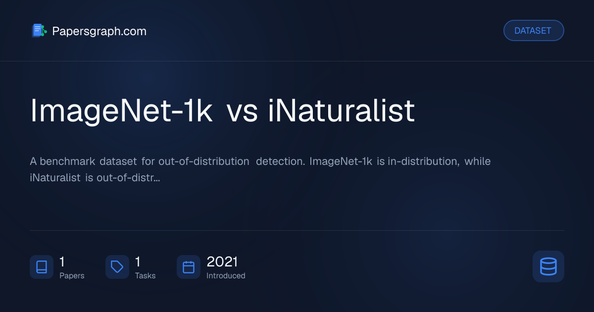 ImageNet-1k vs iNaturalist Dataset - Papersgraph