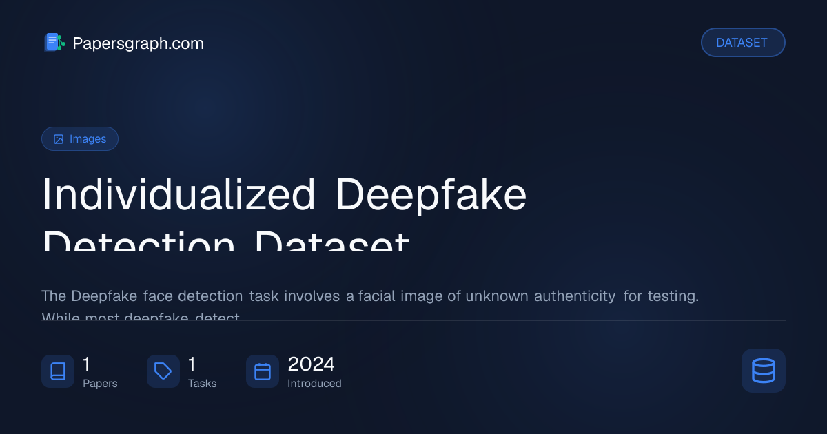 Individualized Deepfake Detection Dat… Dataset - Papersgraph