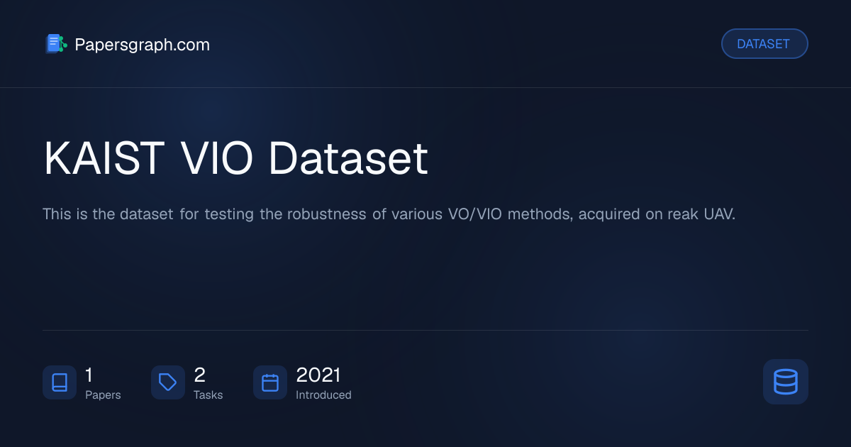 KAIST VIO Dataset Dataset - Papersgraph