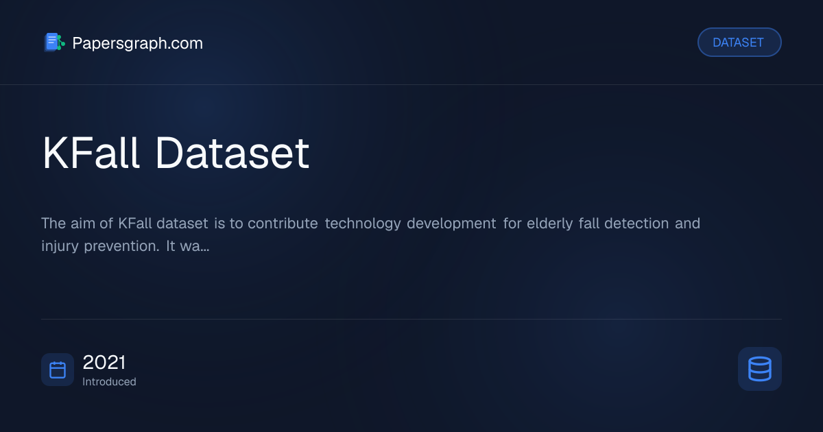 KFall Dataset Dataset - Papersgraph