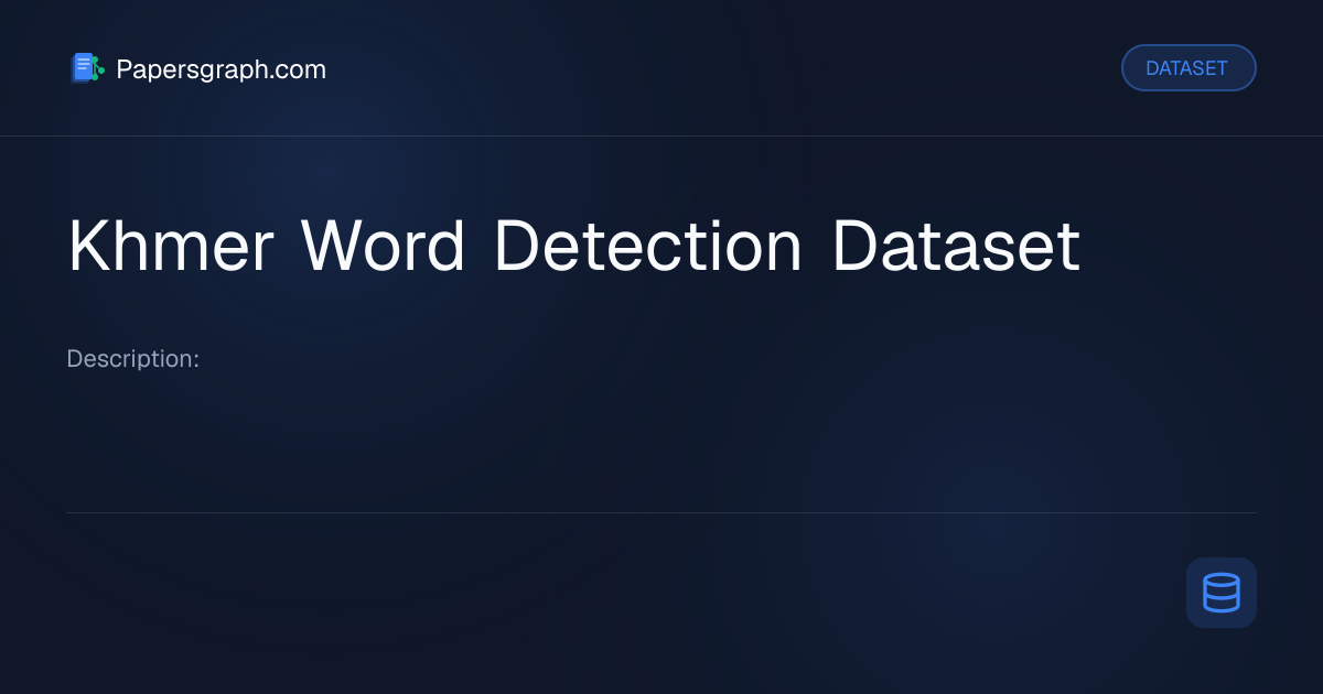 Khmer Word Detection Dataset Dataset - Papersgraph