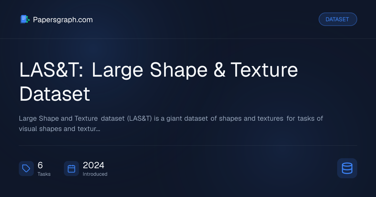 LAS&T: Large Shape & Texture Dataset Dataset - Papersgraph