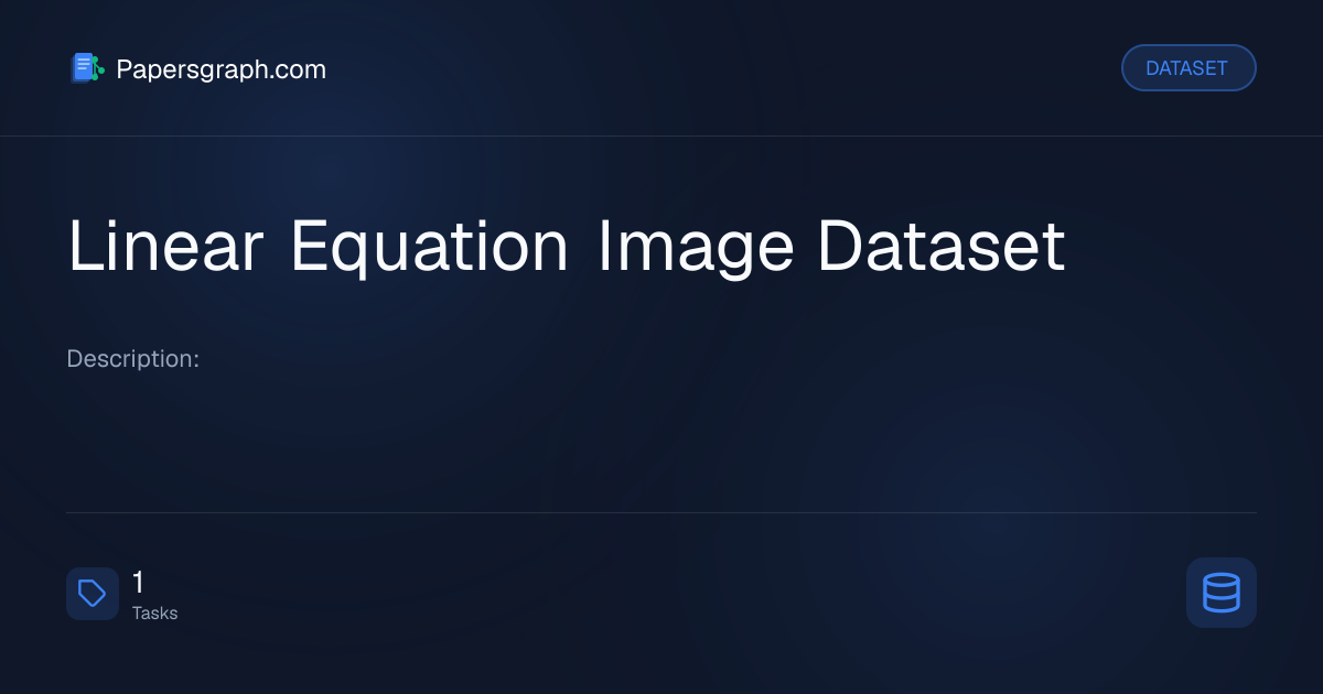 Linear Equation Image Dataset Dataset - Papersgraph
