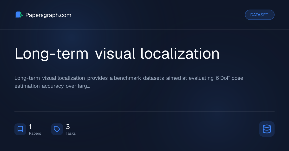 Long-term visual localization Dataset - Papersgraph