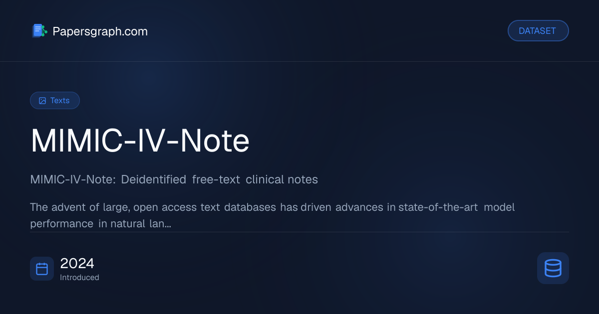 MIMIC-IV-Note Dataset - Papersgraph
