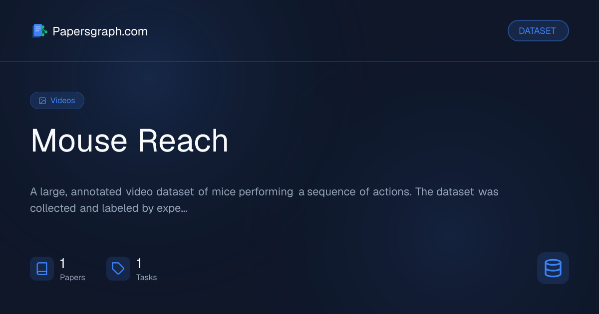 Mouse Reach Dataset - Papersgraph