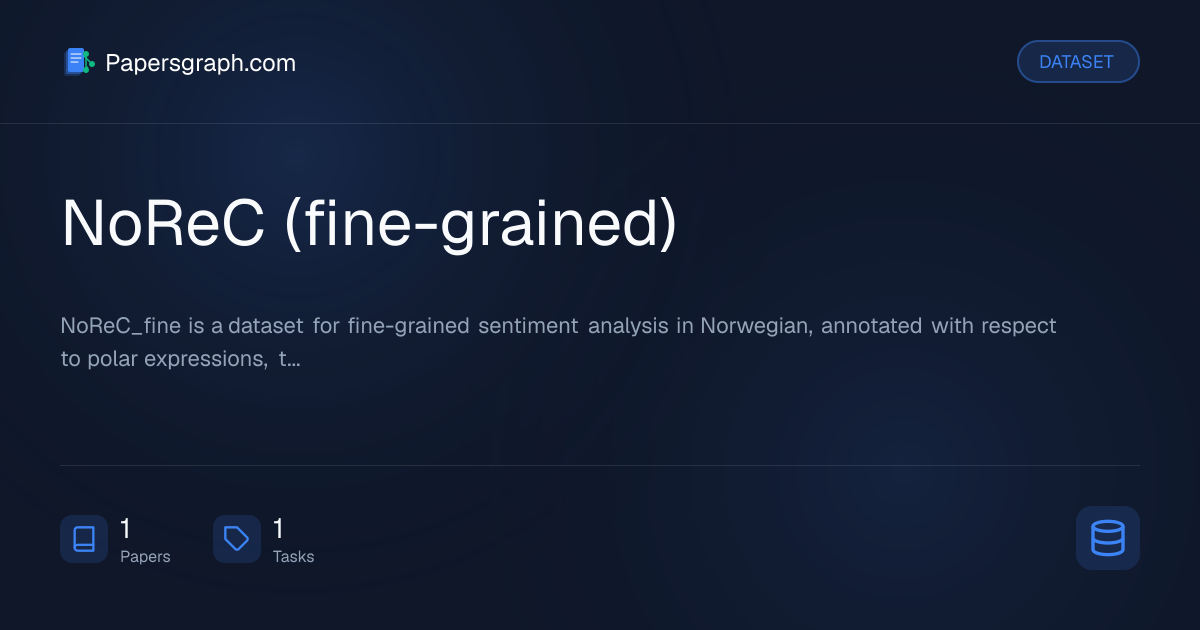 NoReC (fine-grained) Dataset - Papersgraph