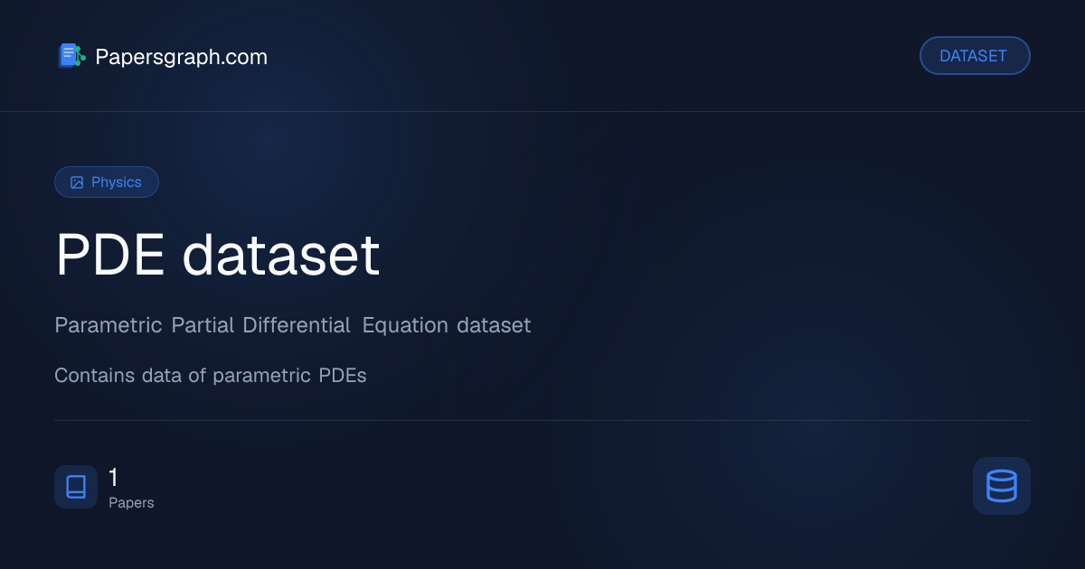 PDE dataset Dataset - Papersgraph