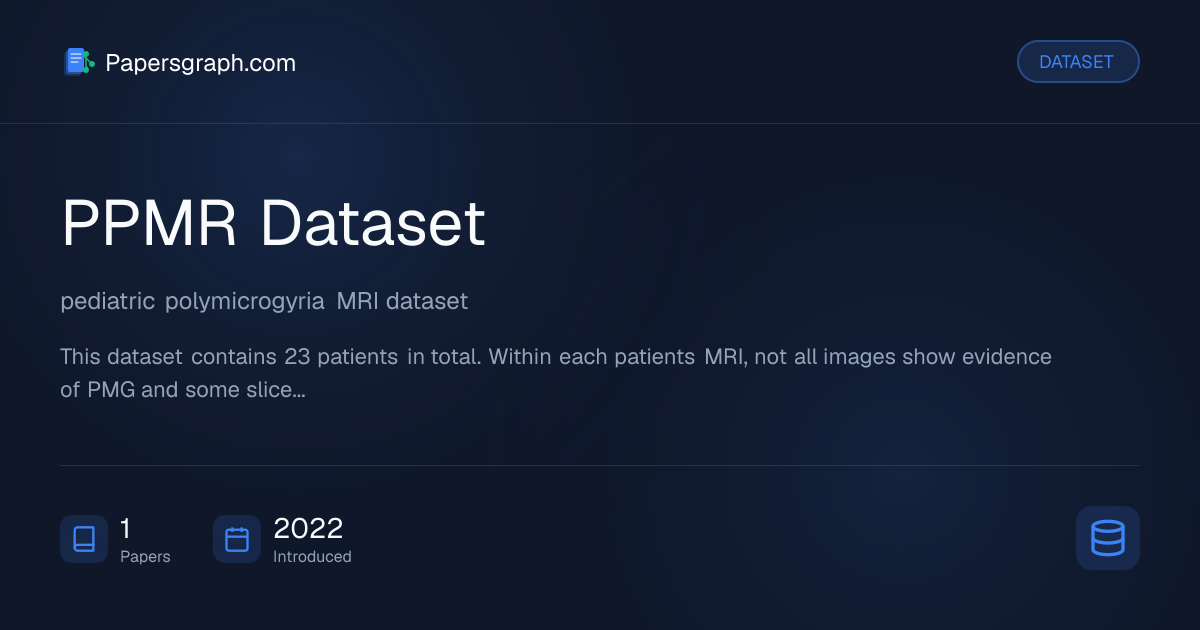 PPMR Dataset Dataset - Papersgraph