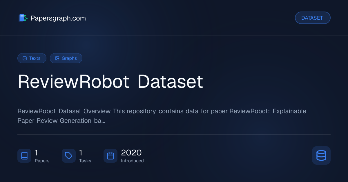ReviewRobot Dataset Dataset - Papersgraph