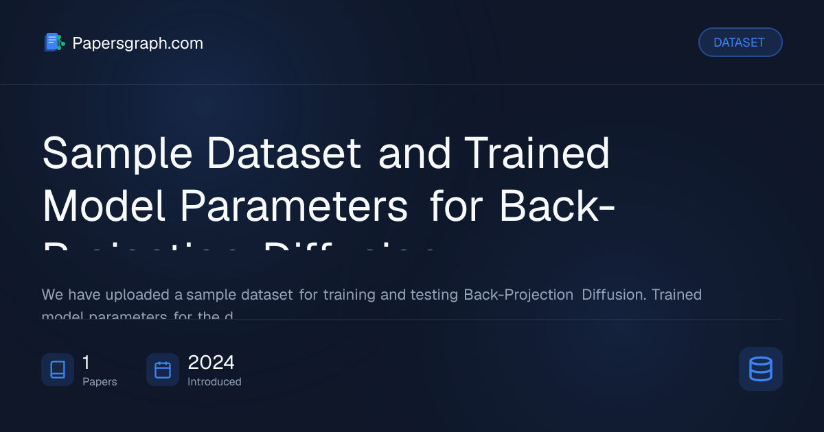 Sample Dataset and Trained Model Para… Dataset - Papersgraph