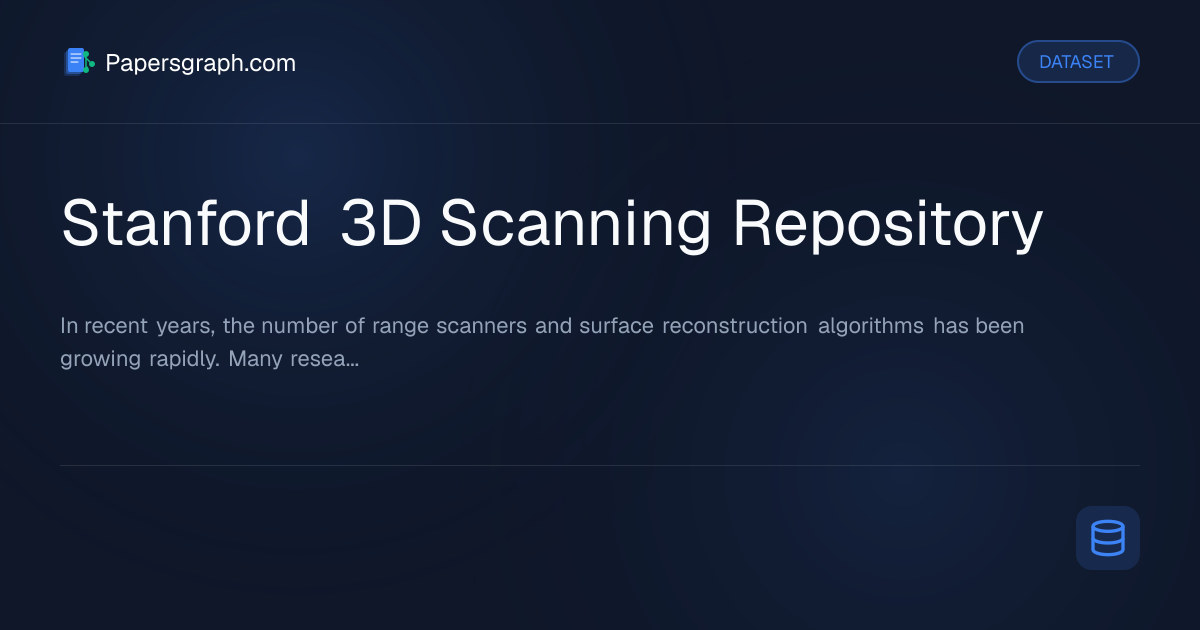 Stanford 3D Scanning Repository Dataset - Papersgraph