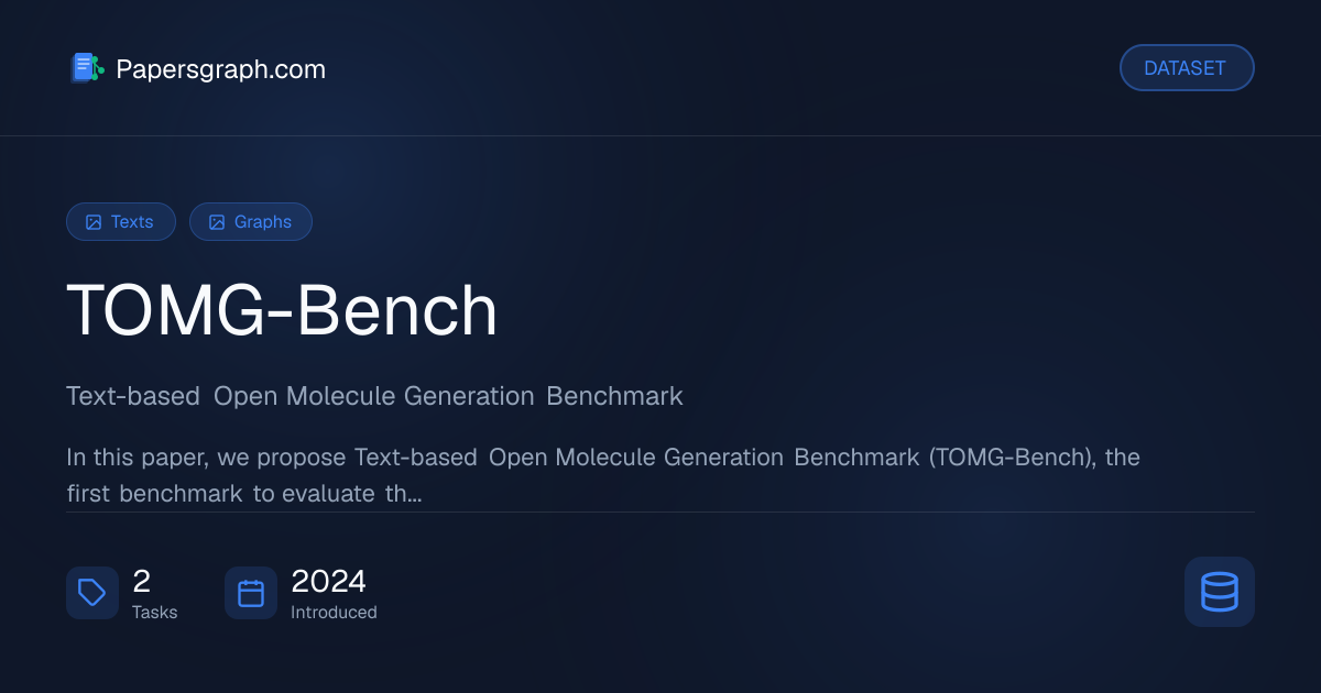 TOMG-Bench Dataset - Papersgraph