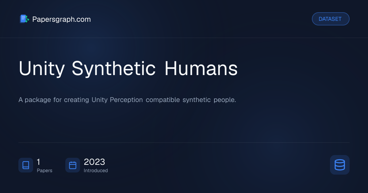 Unity Synthetic Humans Dataset - Papersgraph