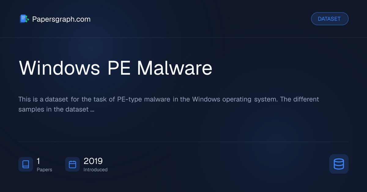 Windows PE Malware Dataset - Papersgraph