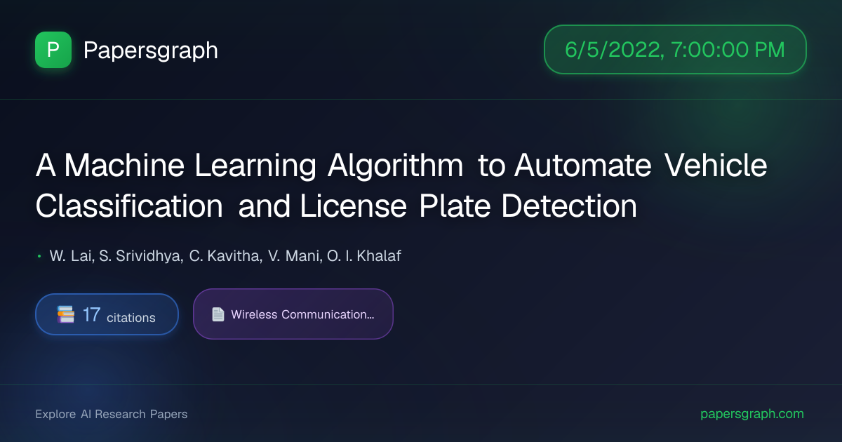 A Machine Learn… (2022-06-06T00:00:00.000000Z) - Papersgraph