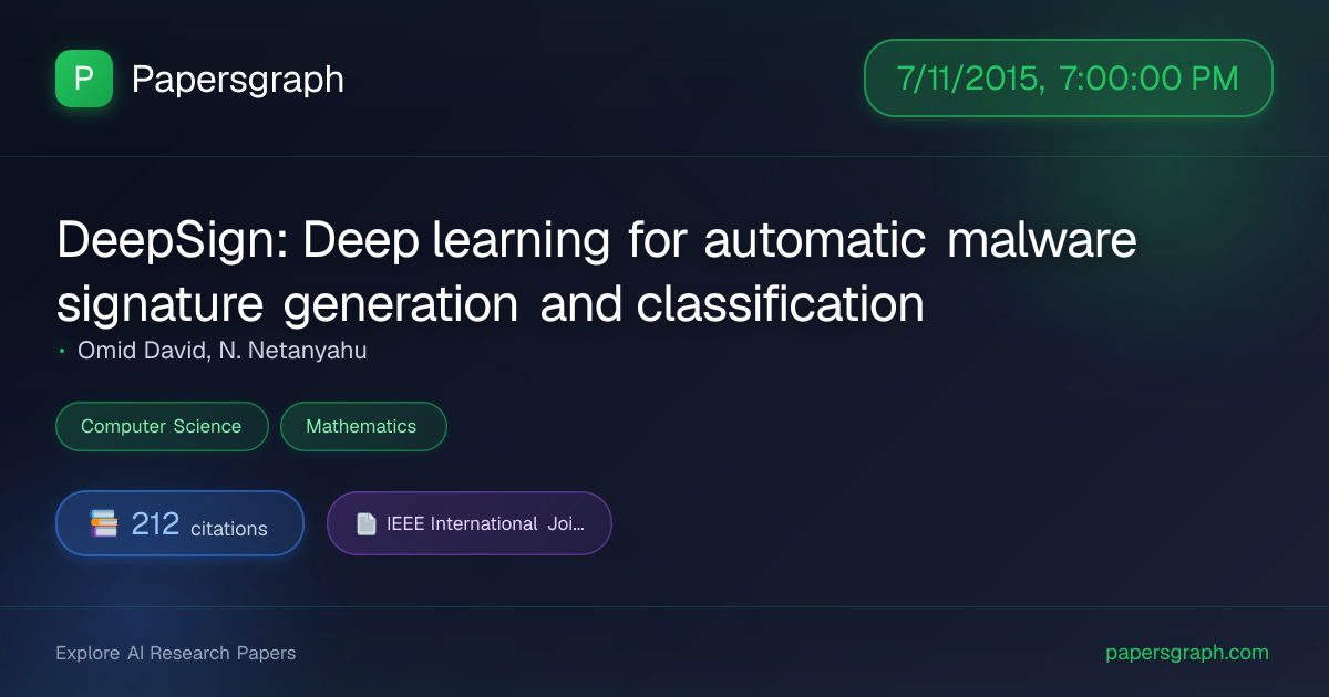 DeepSign: Deep … (2015-07-12T00:00:00.000000Z) - Papersgraph