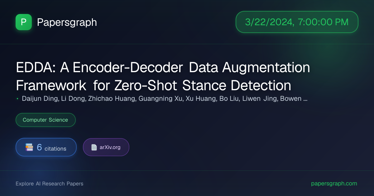 EDDA: A Encoder… (2024-03-23T00:00:00.000000Z) - Papersgraph