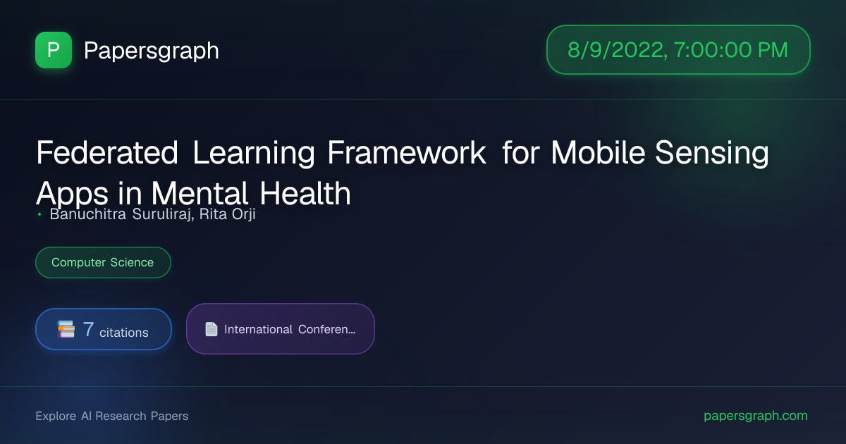 Federated Learn… (2022-08-10T00:00:00.000000Z) - Papersgraph