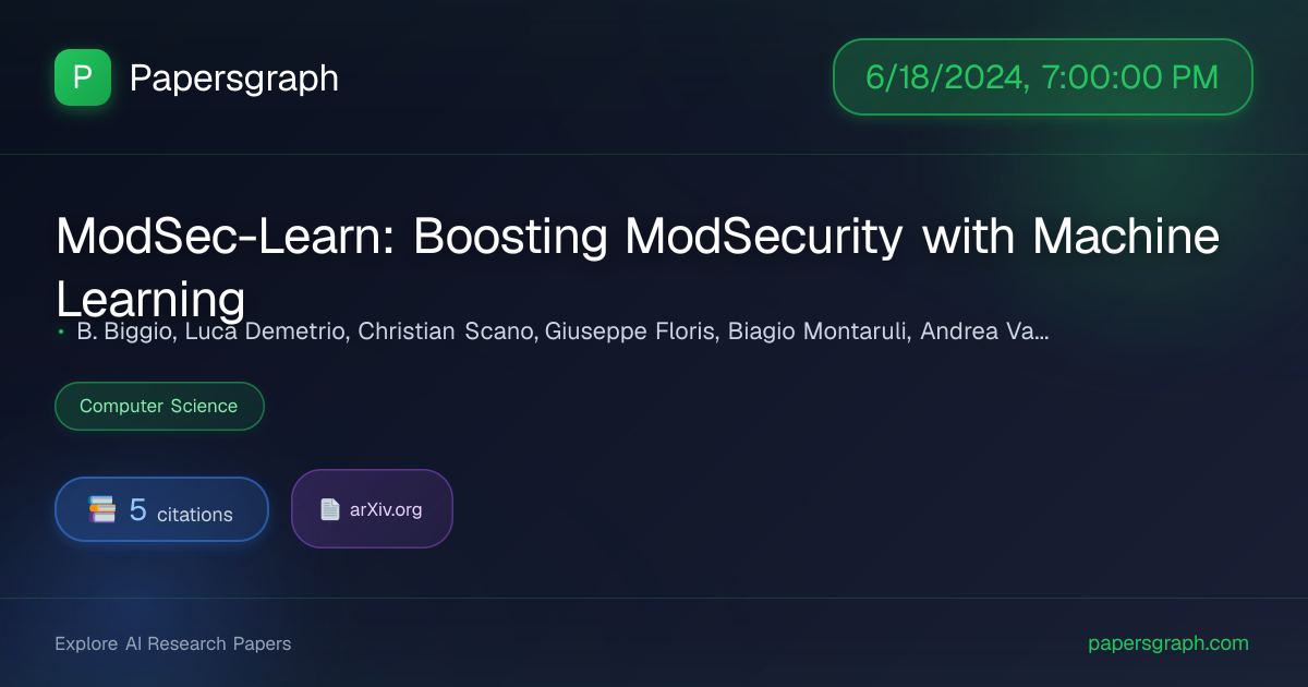 ModSec-Learn: B… (2024-06-19T00:00:00.000000Z) - Papersgraph