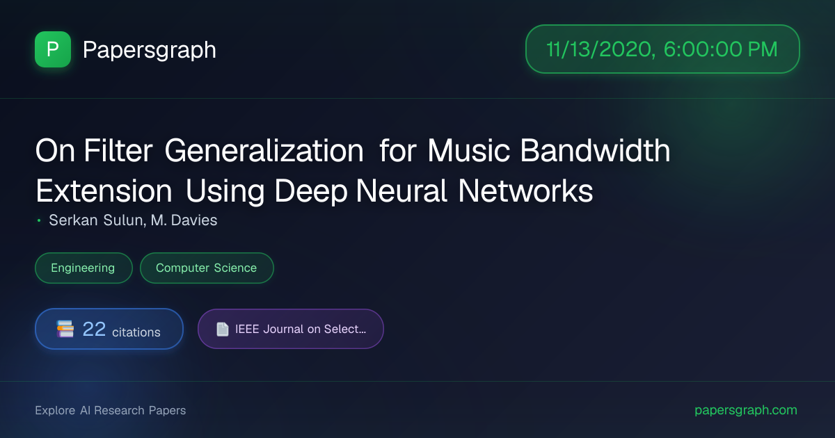 On Filter Generalization for Music Bandwidth Extension Using Deep ...