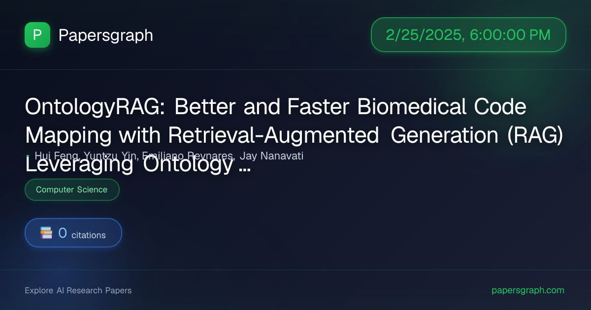 OntologyRAG: Be… (2025-02-26T00:00:00.000000Z) - Papersgraph