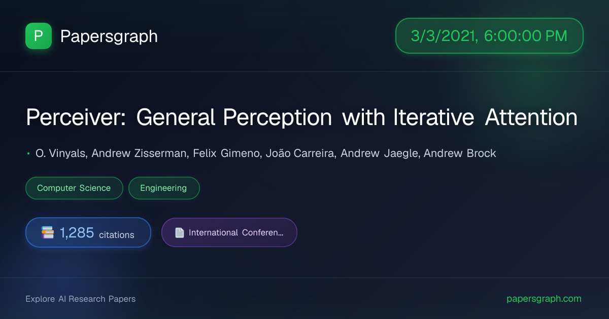 Perceiver: Gene… (2021-03-04T00:00:00.000000Z) - Papersgraph