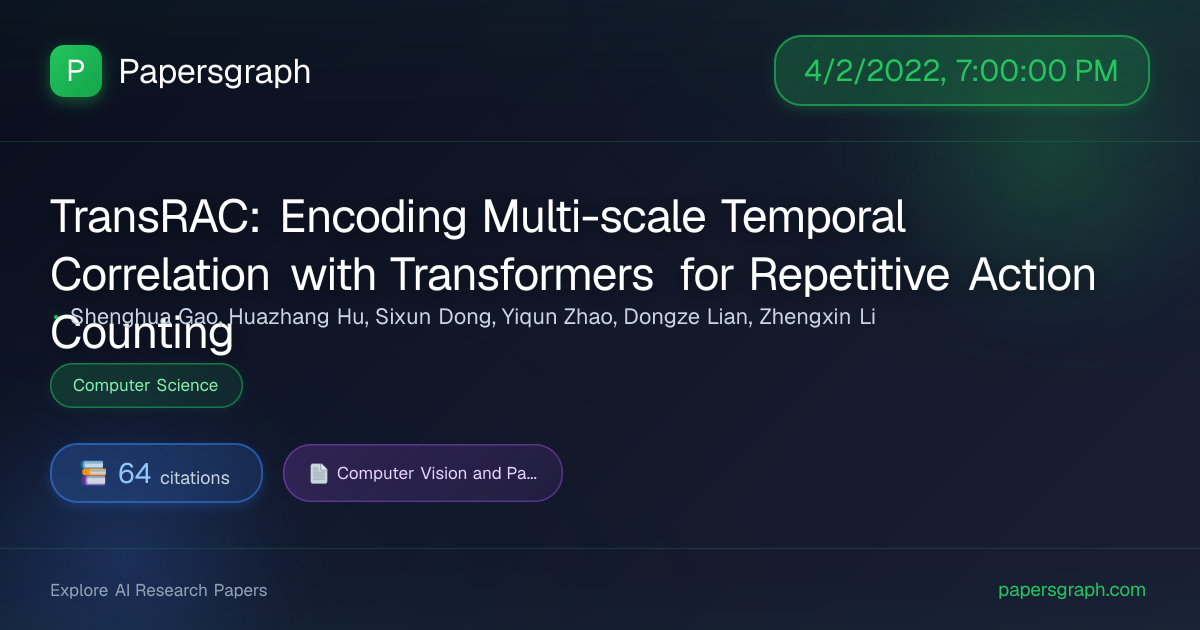 TransRAC: Encod… (2022-04-03T00:00:00.000000Z) - Papersgraph