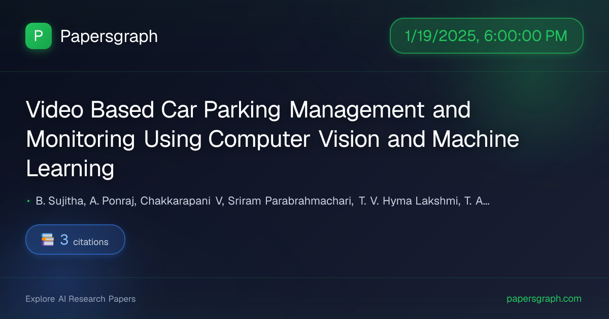 Video Based Car… (2025-01-20T00:00:00.000000Z) - Papersgraph
