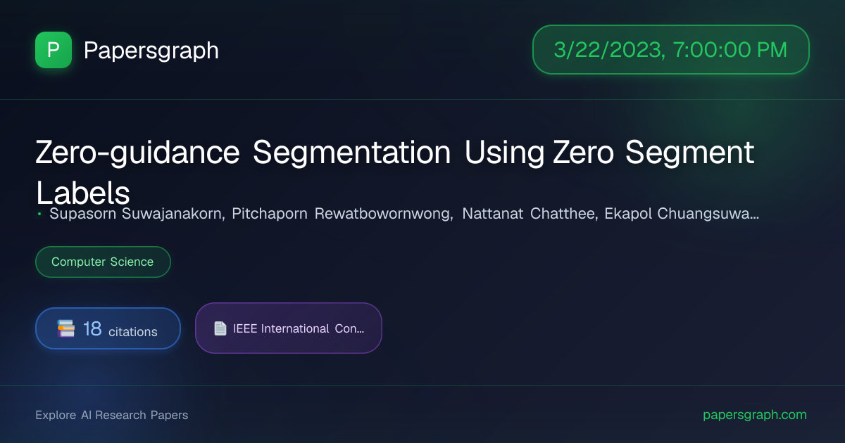 Zero-guidance S… (2023-03-23T00:00:00.000000Z) - Papersgraph