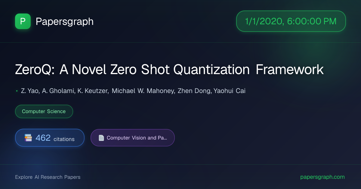 ZeroQ: A Novel … (2020-01-02T00:00:00.000000Z) - Papersgraph