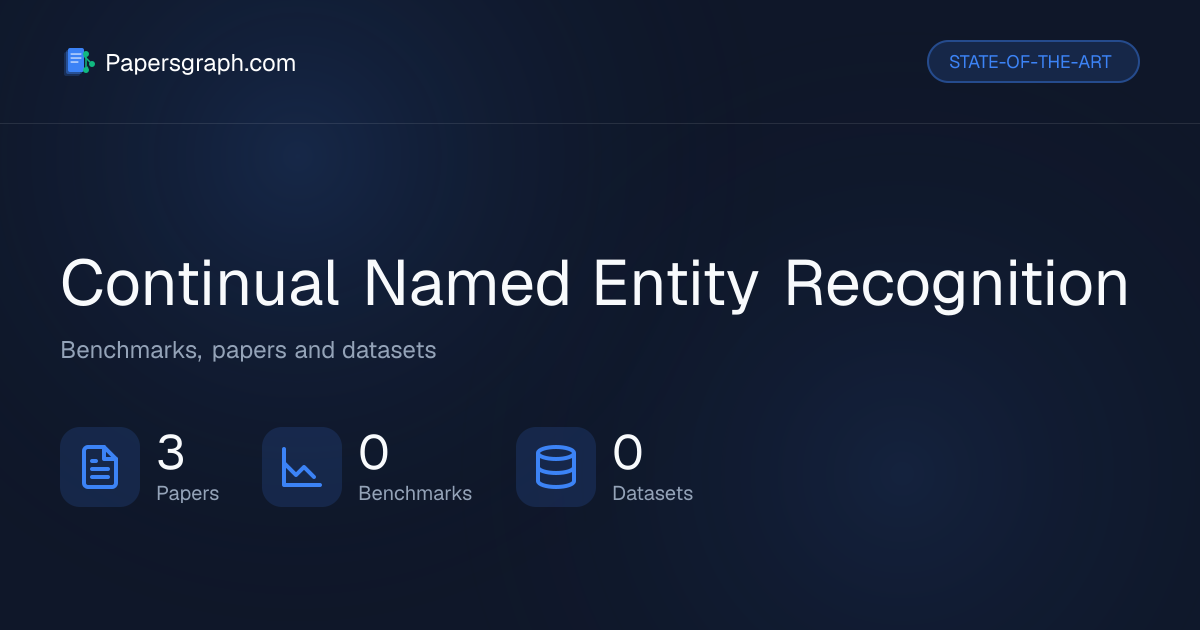 Continual Named Entity Recognition | State-of-the-Art