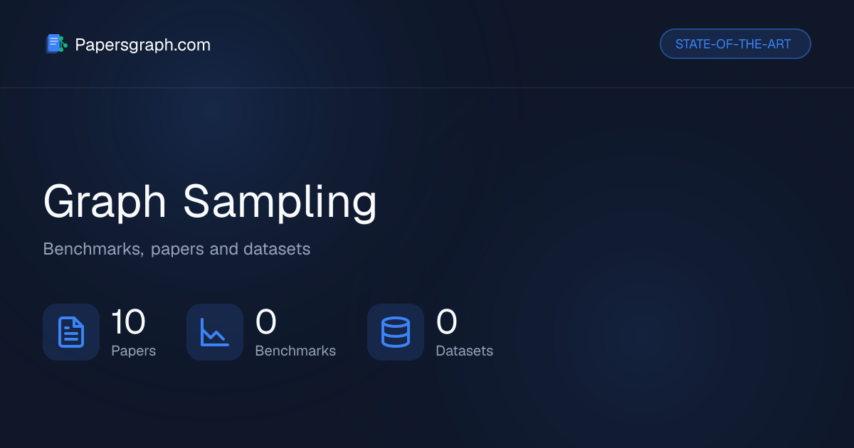 Graph Sampling | State-of-the-Art